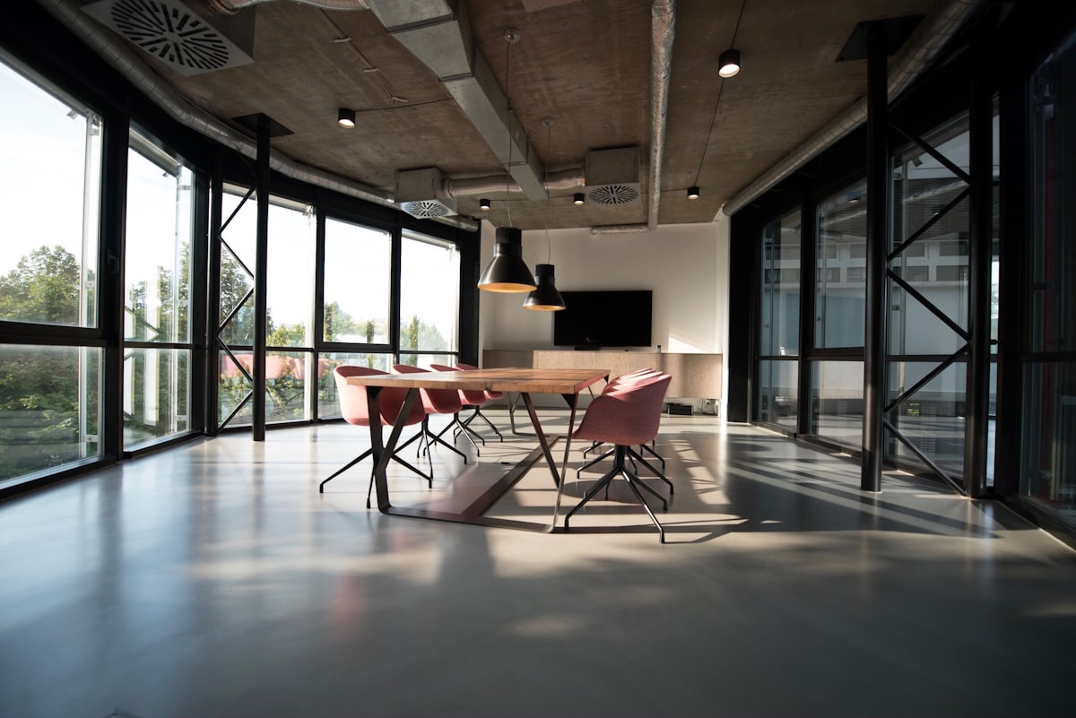 A bright, modern collaborative workspace